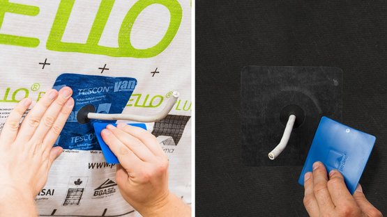 3. Coller et bien maroufler la manchette